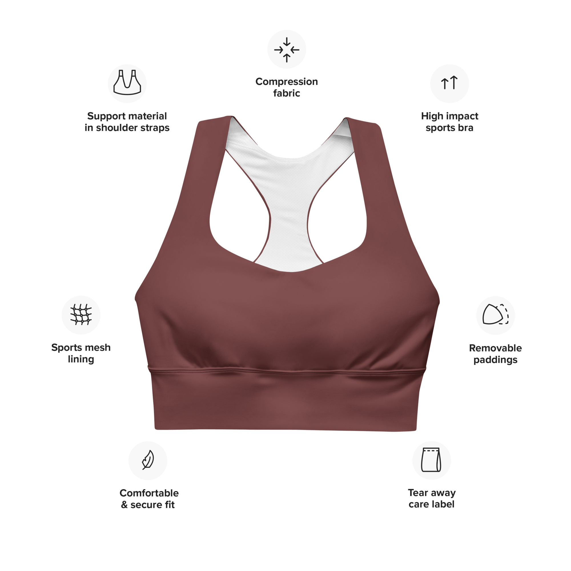Longline Sports Bra - Auburn - FormTheory Athletics