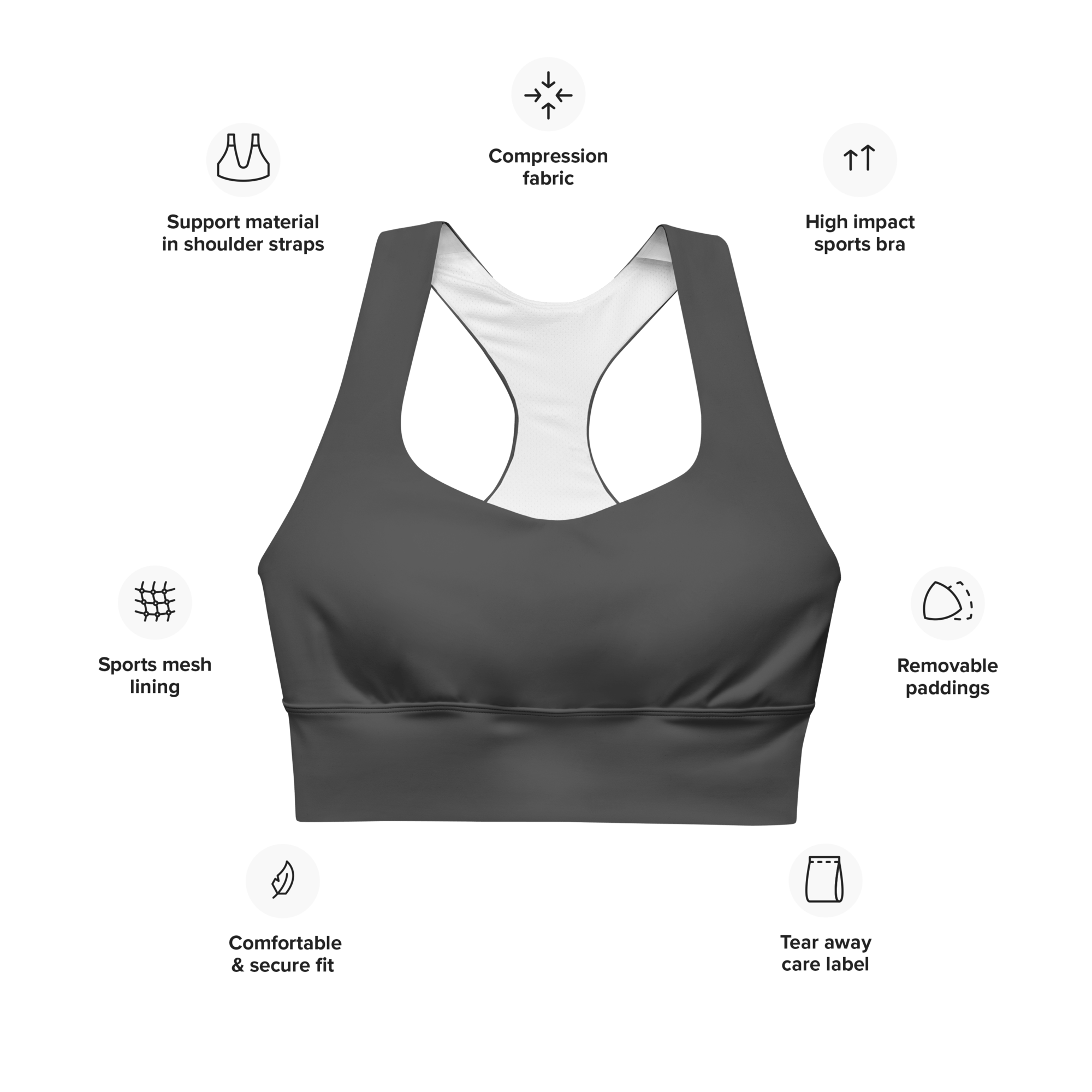 Longline Sports Bra - Eclipse - FormTheory Athletics